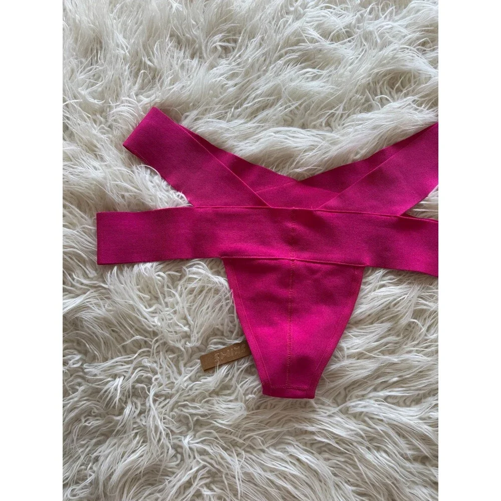 Skims Swim Knit Strappy Bikini Bottom Magenta Size 3X
